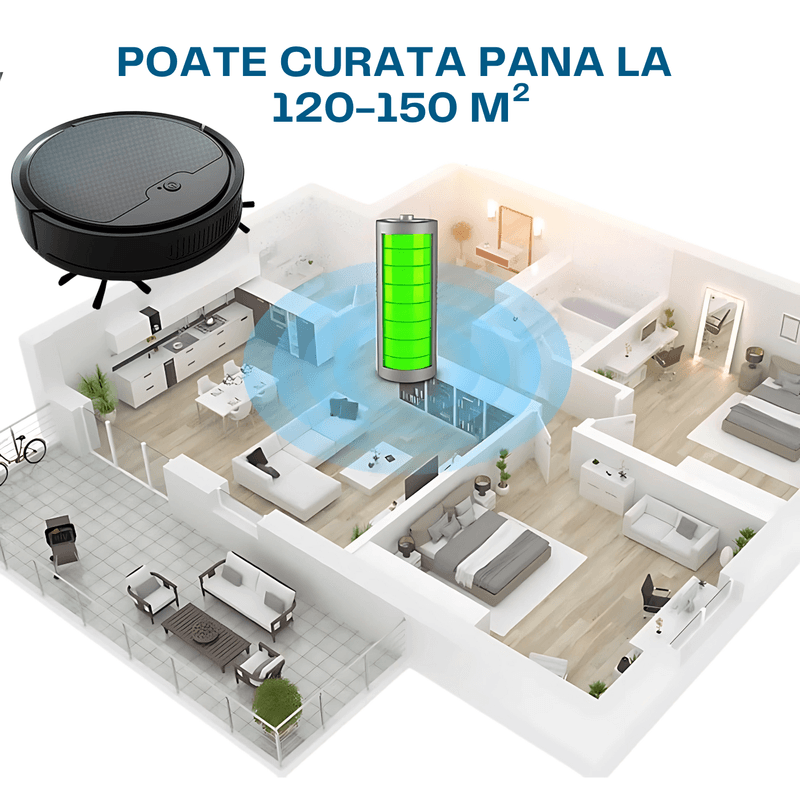 Electronice si Electrocasnice - Ingrijirea locuintei - Aspiratoare - Robot de aspirare inteligent BLEKSY® OB8s, recipient praf 400ml, control prin aplicatie, detectare obstacole, negru - Infinity.ro
