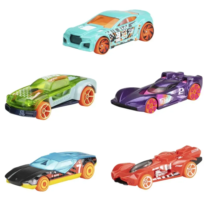 Jucarii, Copii si Bebe - Jucarii si jocuri - Vehicule si jucarii cu telecomanda - Masinute - Set 5 Masini Hot Wheels Stunt Tracks - Infinity.ro