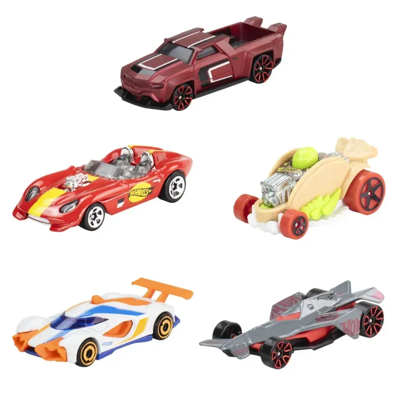 Jucarii, Copii si Bebe - Jucarii si jocuri - Vehicule si jucarii cu telecomanda - Masinute - Set 5 Masini Hot Wheels Lets Race - Infinity.ro