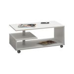 Casa si Gradina - Mobilier - Mese si birouri - Masute de cafea - Masa de cafea, placa laminata, pe roti, alb, 90x51x40 cm, Vini - Infinity.ro