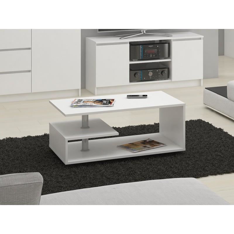 Casa si Gradina - Mobilier - Mese si birouri - Masute de cafea - Masa de cafea, placa laminata, pe roti, alb, 90x51x40 cm, Vini - Infinity.ro
