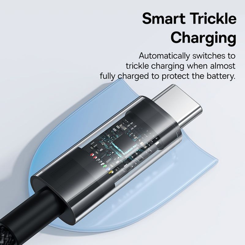 Laptop, Telefoane si Tablete - Telefoane mobile si accesorii - Accesorii Telefoane - Cabluri si adaptoare telefoane - Cablu USB-C la Type-C, Super Fast Charging 100W, 2m, A86, Nailon, Baseus Gem P10373000111 01, A86, Nailon, Cluster Black - Infinity.ro