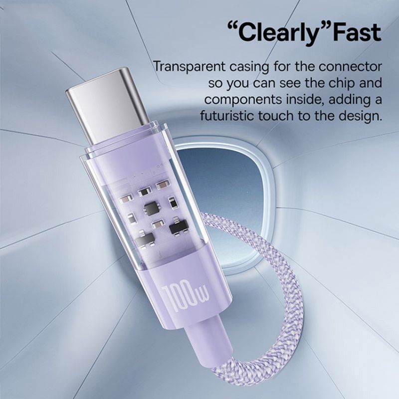 Laptop, Telefoane si Tablete - Telefoane mobile si accesorii - Accesorii Telefoane - Cabluri si adaptoare telefoane - Cablu USB-C la Type-C, Super Fast Charging 100W, 2m, A79, Nailon, Baseus Gem P10373000511 01, A79, Nailon, Nebula Purple - Infinity.ro