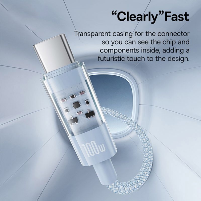 Laptop, Telefoane si Tablete - Telefoane mobile si accesorii - Accesorii Telefoane - Cabluri si adaptoare telefoane - Cablu USB-C la Type-C, Super Fast Charging 100W, 1m, A82, Nailon, Baseus Gem P10373000311 00, A82, Nailon, Galaxy Blue - Infinity.ro