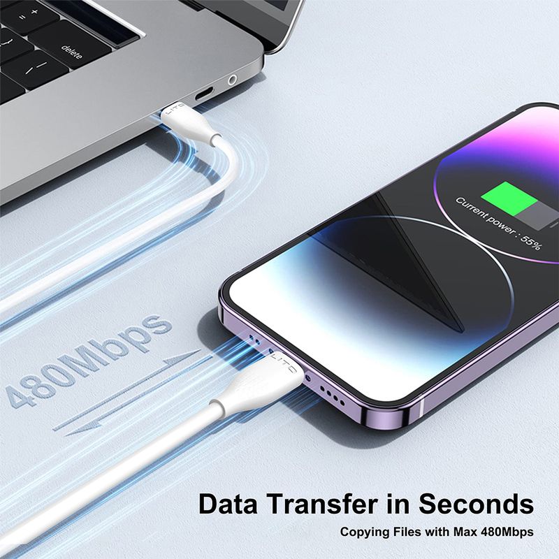 Laptop, Telefoane si Tablete - Telefoane mobile si accesorii - Accesorii Telefoane - Cabluri si adaptoare telefoane - Cablu de Date ONSG® cu Mufe USB, Micro-USB 60W, 1m, Silicon, Alb - Infinity.ro