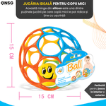 Jucarii, Copii si Bebe - Jucarii si jocuri - Jucarii bebelusi - Jucarii interactive bebelusi - Minge BouncySilico cu Zornaitoare pentru Bebelusi by ONSG®, Silicon Non-Toxic FREE BPA, Jucarie Sigura pentru Copii - Infinity.ro