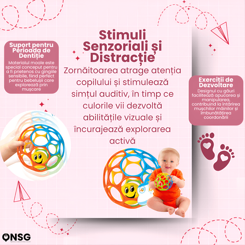 Jucarii, Copii si Bebe - Jucarii si jocuri - Jucarii bebelusi - Jucarii interactive bebelusi - Minge BouncySilico cu Zornaitoare pentru Bebelusi by ONSG®, Silicon Non-Toxic FREE BPA, Jucarie Sigura pentru Copii - Infinity.ro