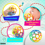 Jucarii, Copii si Bebe - Jucarii si jocuri - Jucarii bebelusi - Jucarii interactive bebelusi - Minge BouncySilico cu Zornaitoare pentru Bebelusi by ONSG®, Silicon Non-Toxic FREE BPA, Jucarie Sigura pentru Copii - Infinity.ro