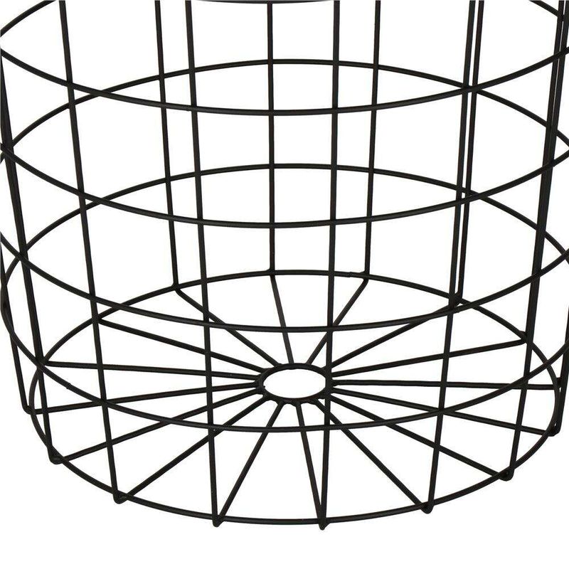 Casa si Gradina - Mobilier - Mese si birouri - Mese living - Masa rotunda cu cos depozitare, MDF, baza metalica, negru si maro, 30.5/39x40 cm, Springos - Infinity.ro