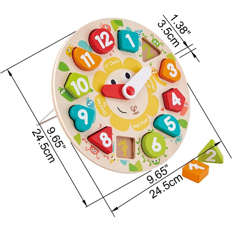 Jucarii, Copii si Bebe - Jucarii si jocuri - Jucarii bebelusi - Jucarii interactive bebelusi - Hape ceas din lemn - Infinity.ro