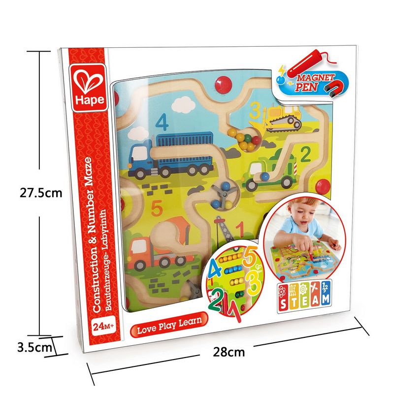 Jucarii, Copii si Bebe - Jucarii si jocuri - Jucarii bebelusi - Jucarii interactive bebelusi - Hape labirint magnetic constructii si numere - Infinity.ro
