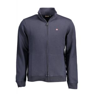 Bluza cu fermoar barbati, cu mini logo brodat, Regular fit, bleumarin, M