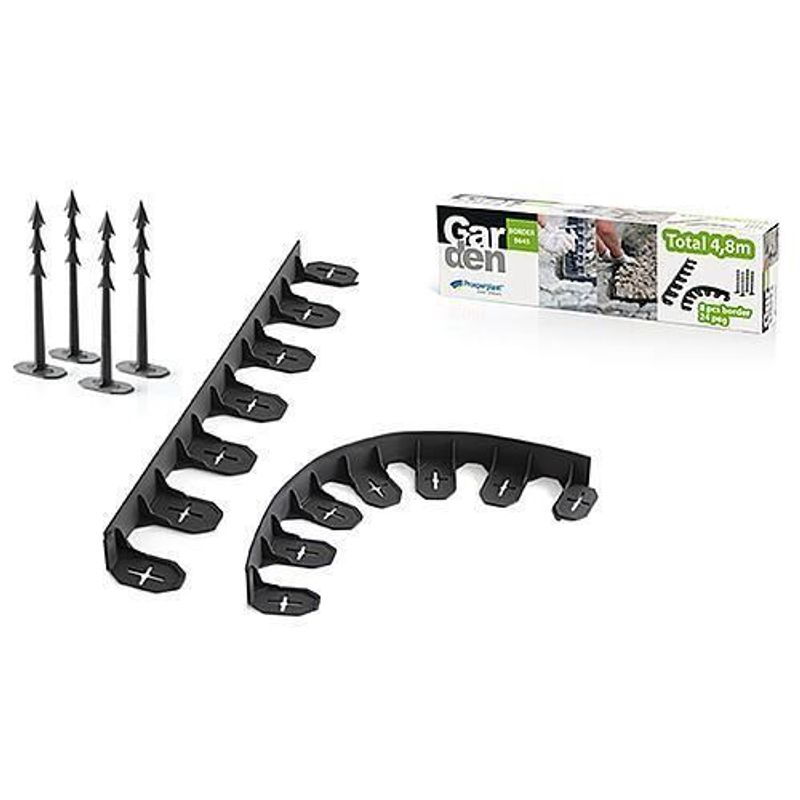 Casa si Gradina - Gradina si terasa - Mobilier exterior - Accesorii pentru gradina - Bordura pentru gazon, plastic, 28 cuie tip harpon, 8 m - Infinity.ro