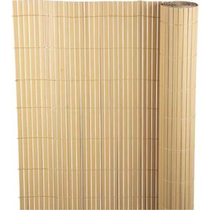 Paravan din pvc, imitatie bambus natural, pentru delimitare spatii exterioare, rezistent uv, 1300 g/m2, 3 x 1 m, maro