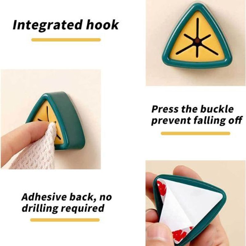 Casa si Gradina - Mobilier - Organizare si depozitare - Cuiere - Suport autoadeziv mercaton pentru prosoape, plastic, tip agatatoare, impermeabil, montaj pe perete, 5 x 2.3 cm, verde - Infinity.ro