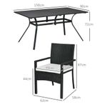 Casa si Gradina - Gradina si terasa - Mobilier exterior - Seturi mobila gradina - Set mobilier gradina/terasa, negru si bej, ratan sintetic, 1 masa, 6 scaune, lynna - Infinity.ro