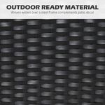 Casa si Gradina - Gradina si terasa - Mobilier exterior - Seturi mobila gradina - Set mobilier gradina/terasa, negru si bej, ratan sintetic, 1 masa, 6 scaune, lynna - Infinity.ro