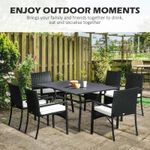 Casa si Gradina - Gradina si terasa - Mobilier exterior - Seturi mobila gradina - Set mobilier gradina/terasa, negru si bej, ratan sintetic, 1 masa, 6 scaune, lynna - Infinity.ro