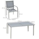 Casa si Gradina - Gradina si terasa - Mobilier exterior - Seturi mobila gradina - Set mobilier gradina/terasa, aluminiu, blat sticla, gri si argintiu, 1 masa, 6 scaune, sway - Infinity.ro