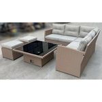 Casa si Gradina - Gradina si terasa - Mobilier exterior - Seturi mobila gradina - Set mobilier gradina/terasa, poliratan, maro si crem, 1 masa, 2 tabureti, 1 canapea colt, chomik, cassy - Infinity.ro