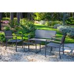 Casa si Gradina - Gradina si terasa - Mobilier exterior - Seturi mobila gradina - Set mobilier gradina/terasa, negru si natur, 1 masa, 2 scaune, 1 canapea, jumi - Infinity.ro