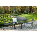 Casa si Gradina - Gradina si terasa - Mobilier exterior - Seturi mobila gradina - Set mobilier gradina/terasa, negru si natur, 1 masa, 2 scaune, 1 canapea, jumi - Infinity.ro