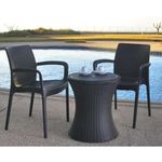 Casa si Gradina - Gradina si terasa - Mobilier exterior - Mese gradina - Masa/bar, ratan sintetic, inaltime reglabila, cu container gheata, maro, 49x57/82 cm - Infinity.ro