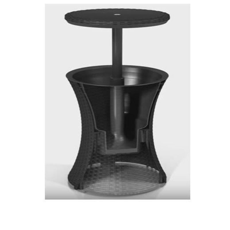 Casa si Gradina - Gradina si terasa - Mobilier exterior - Mese gradina - Masa/bar, ratan sintetic, inaltime reglabila, cu container gheata, maro, 49x57/82 cm - Infinity.ro