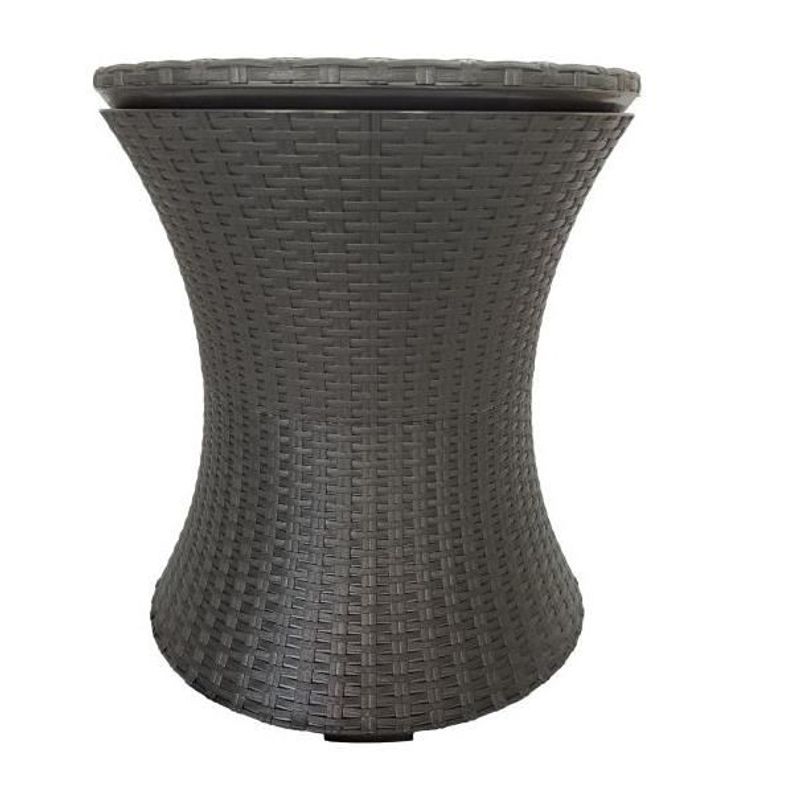 Casa si Gradina - Gradina si terasa - Mobilier exterior - Mese gradina - Masa/bar, ratan sintetic, inaltime reglabila, cu container gheata, maro, 49x57/82 cm - Infinity.ro
