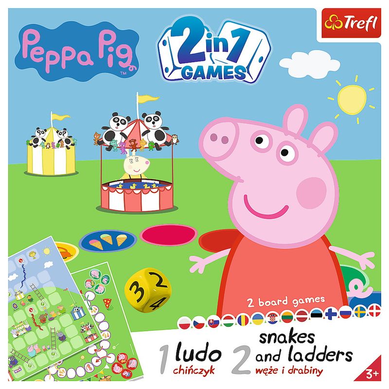 Jucarii, Copii si Bebe - Jucarii si jocuri - Jocuri si puzzle - Jocuri de societate - Joc peppa pig 2in1 ludo si serpisori scari - Infinity.ro
