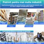 PC, gaming si accesorii - Imprimante, scanere & consumabile - Imprimante - Imprimante termice - Imprimanta de mana portabila, potrivit pentru suprafete multiple, coduri de bare, dimensiuni inaltime imprimare 2-12.7mm - Infinity.ro