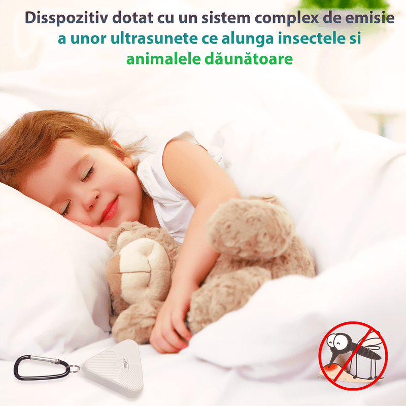 Market - Curatenie si intretinere casa - Produse menaj - Insecticide si capcane - Dispozitiv Portabil Ultrasonic Anti-Insecte, Fara Chimicale, 8 Frecvente, Protectie  48h, USB , Activitati Exterioare - Infinity.ro