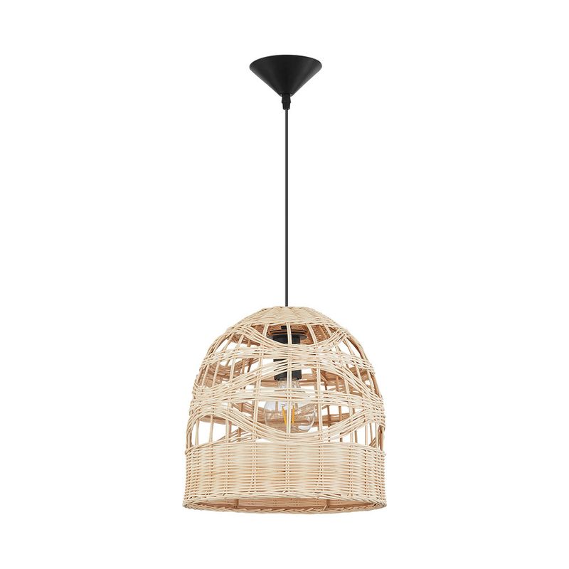 Casa si Gradina - Corpuri si surse de iluminat - Lustre si pendule - Pendul Braytron BR-BV02-00032, 1xE27, ratan+negru - Infinity.ro
