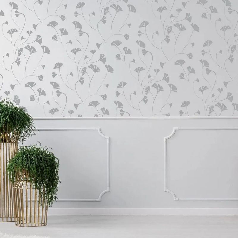 Casa si Gradina - Decoratiuni - DIY - Sabloane decorative pereti - Sablon Perete vopsire, tencuiala „Ginkgo 2" dimensiune 585x485mm grosime 0,7mm ozon model MXSP7368 - Infinity.ro