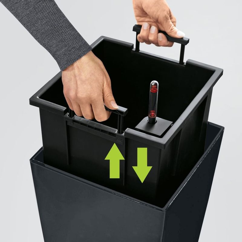 Casa si Gradina - Gradinarit si plante - Plante si ghivece - Ghivece si suporturi - LECHUZA Jardiniera CUBICO Color 22 ALL-IN-ONE, ardezie - Infinity.ro