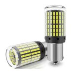Auto si Moto - Electrice auto - Iluminare si semnalizare - Becuri auto - Set 2 Becuri LED pentru Marsarier lumina Alb Rece 6000 K Alb Pur P21W BA15S 144 SMD - Infinity.ro