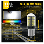 Auto si Moto - Electrice auto - Iluminare si semnalizare - Becuri auto - Set 2 Becuri LED pentru Marsarier lumina Alb Rece 6000 K Alb Pur P21W BA15S 144 SMD - Infinity.ro