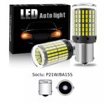 Auto si Moto - Electrice auto - Iluminare si semnalizare - Becuri auto - Set 2 Becuri LED pentru Marsarier lumina Alb Rece 6000 K Alb Pur P21W BA15S 144 SMD - Infinity.ro