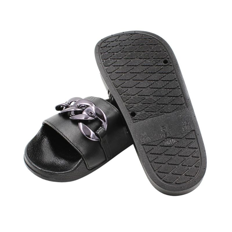 Fashion, accesorii si bijuterii - Femei - Incaltaminte femei - Slapi si papuci femei - Papuci de dama, cu lant decorativ oversized, Perletti, 36 EU - Infinity.ro