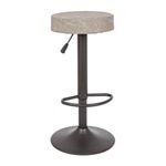 Casa si Gradina - Mobilier - Scaune si fotolii - Scaune - Scaun de bar cadru fier gri si sezut piele ecologica gri deschis Piper 35 cm x 35 cm x 64/85 h - Infinity.ro