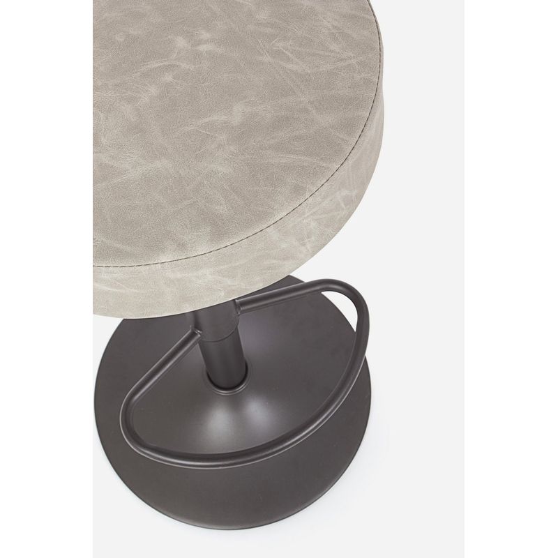 Casa si Gradina - Mobilier - Scaune si fotolii - Scaune - Scaun de bar cadru fier gri si sezut piele ecologica gri deschis Piper 35 cm x 35 cm x 64/85 h - Infinity.ro