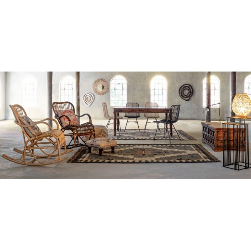 Casa si Gradina - Decoratiuni - Decoratiuni perete - Decoratiune de perete din lemn negru si natur Lenwood Ã˜ 70  - 75 cm x 5 cm - Infinity.ro