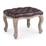 Casa si Gradina - Mobilier - Scaune si fotolii - Tabureti - Taburet din lemn cu sezut piele ecologica maro Diva 53x42x38 cm - Infinity.ro