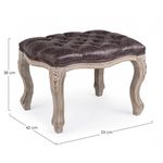 Casa si Gradina - Mobilier - Scaune si fotolii - Tabureti - Taburet din lemn cu sezut piele ecologica maro Diva 53x42x38 cm - Infinity.ro