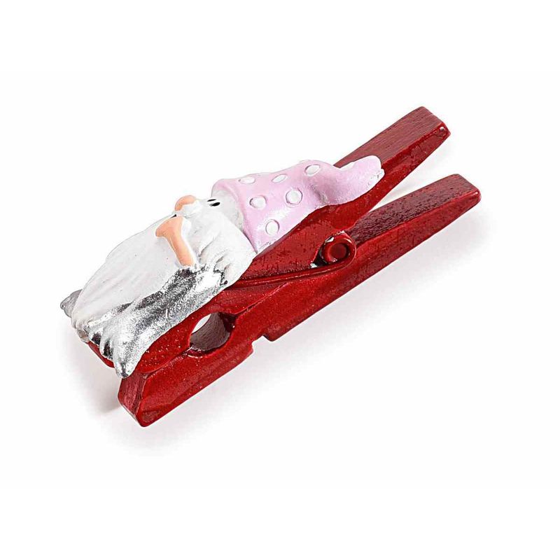 Casa si Gradina - Decoratiuni - Decoratiuni de sezon - Set 24 decoratiuni Mos Craciun cu clips 2.5x4.5 cm - Infinity.ro