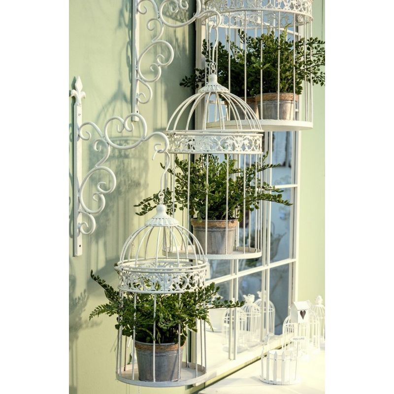 Casa si Gradina - Gradinarit si plante - Plante si ghivece - Ghivece si suporturi - Set 2 suporturi ghivece flori fier alb Emily 21x42 cm - Infinity.ro