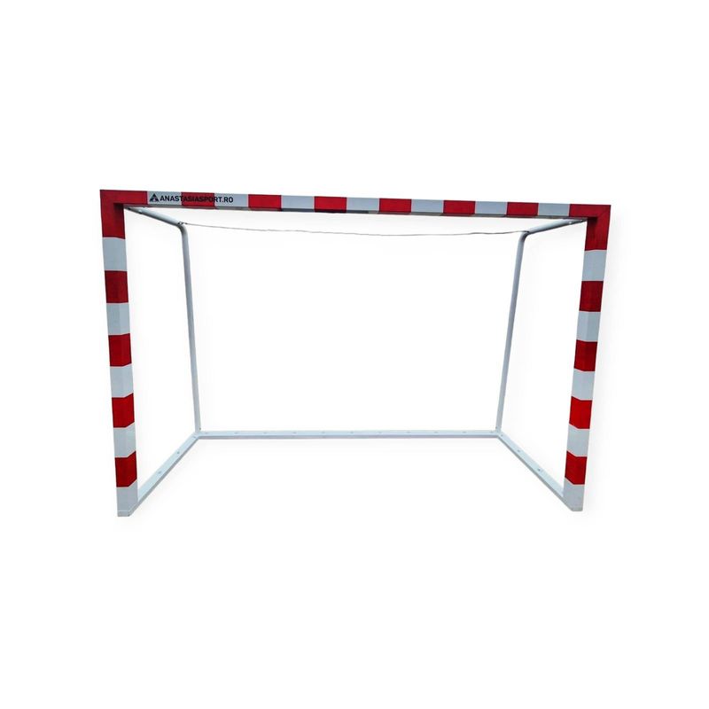 Sport si Outdoor - Sporturi de echipa - Handbal - Poarta handbal Anastasia Sport V2 3x2 m aluminiu, profil 80x80 mm, alb cu rosu - Infinity.ro