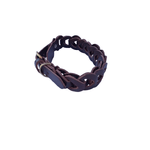 Petshop - Accesorii petshop - Zgarzi, lese si hamuri - Zgarzi - Zgarda maro ciocolatiu, impletita, din piele naturala, pentru caini 60x3 cm, ajustabil 46-54 cm - Infinity.ro