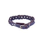Petshop - Accesorii petshop - Zgarzi, lese si hamuri - Zgarzi - Zgarda maro ciocolatiu, impletita, din piele naturala, pentru caini 60x3 cm, ajustabil 46-54 cm - Infinity.ro