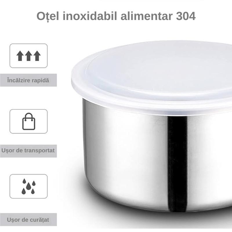 Casa si Gradina - Bucatarie si vesela - Organizare si depozitare bucatarie - Cutii alimentare - Cutie de Pranz Electrica LUDORA®, Functie de Incalzit si Gatit la Abur, 4 Containere Iterioare Detasabile, Capacitate 2L - Infinity.ro